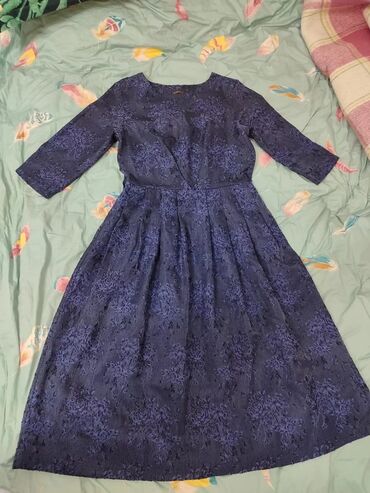 синее платье длинное: Вечернее платье, Классическое, Длинная модель, С рукавами, M (EU 38)