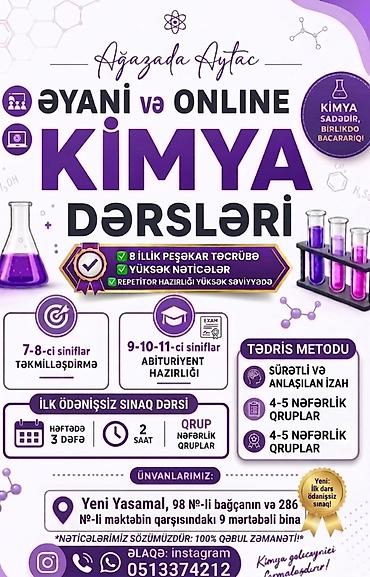 qapi evi: Repetitor, Kimya, Azərbaycan dili, Abituriyent hazırlığı, İmtahanlara hazırlıq — 1
