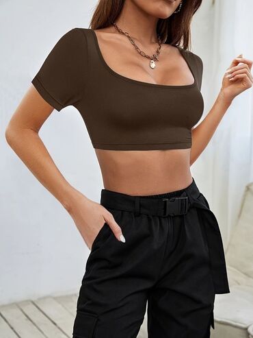 elegantní crop top: 2XS (EU 32), 2XL (EU 44), S (EU 36), Lycra, Single-colored