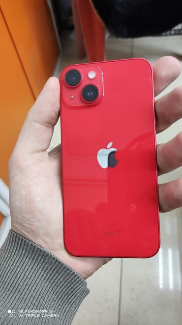 Apple iPhone: IPhone 14, Б/у, 128 ГБ, Красный, Чехол, Кабель, Коробка, 90 %