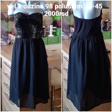 crna sako haljina: L (EU 40), bоја - Crna, Večernji, maturski, Top (bez rukava)