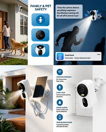 ayfon 12 pro: Günəş enerjili simsiz təhlükəsizlik kamerası - Ailənin və ev — 1