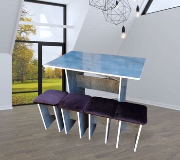 Полки, стеллажи, этажерки: Комплект стол и стулья Кухонный, Новый