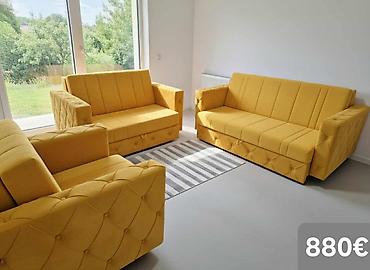 Stilske garniture: Komplet tapaciranih garnitura za dnevni boravak – moderan Chesterfield — 38