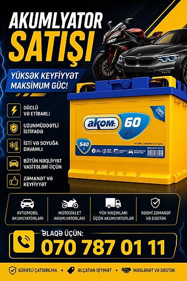 elektrik acar: AKKUMULYATOR SATIŞI – Yüksək keyfiyyət, maksimum güc! Məhsul — 1