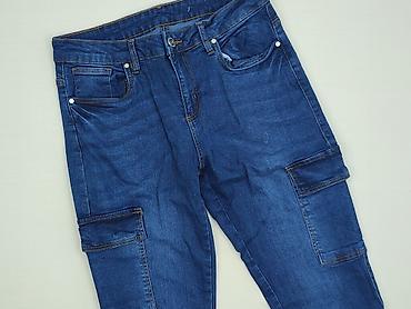 cargo crop: Denim, Spodnie cargo damskie, rozmiar L — 1
