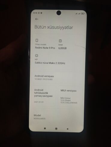 redmi note 10 ekran qiymeti: Xiaomi Redmi Note 9 Pro, 64 GB, rəng - Ağ, 
 Barmaq izi, İki sim kartlı