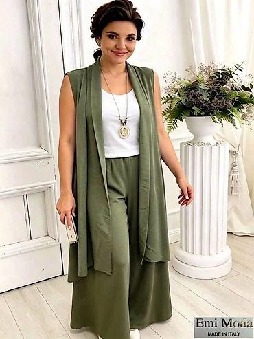 chogan partner: Komplet kardigan bez rukava i siroke pantalone za punije dame. - — 1