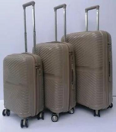 Putni koferi i torbe: Komplet kofera – 3 veličine, bež boja - Materijal: tvrda školjka — 17