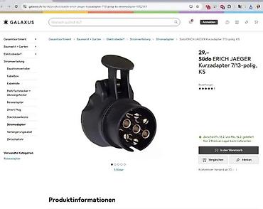 Prikolice: Erich Jaeger 12V adapter „Shorty” – pretvarač 13‑pinski na 7‑pinski za — 4
