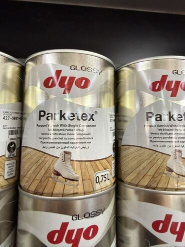 лаки: Лак для паркета DYO Parketex, глянцевый - Однокомпонентный паркетный