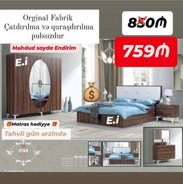 Yataq otağı dəstləri: Yataq desti rəng seçimi var
