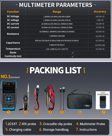 Multimetrlər və testerlər: Multimetr, Yeni, Rəqəmsal, Zəmanətli, Ünvandan götürmə, Pulsuz çatdırılma, Ödənişli çatdırılma — 10