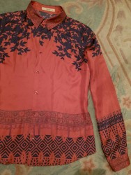 Košulje: M (EU 38), Svila, Cvetni, Jednobojni, bоја - Crvena — 6