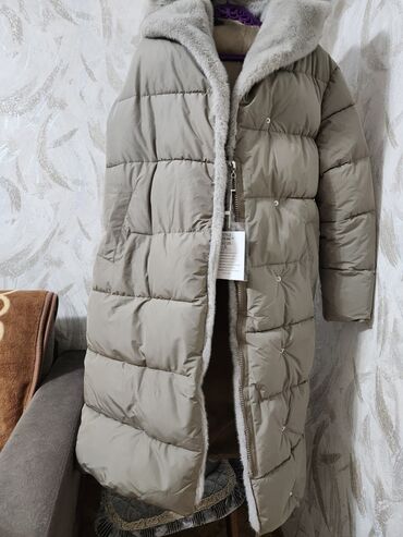 теплая зимняя куртка: Пуховик, Длинная модель, С мехом, L (EU 40)