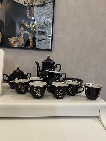 samovar cay: Çay dəsti, rəng - Qara, Farfor — 5