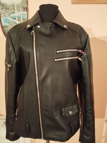 коженная куртка мужская: Куртка M (EU 38), L (EU 40), цвет - Черный