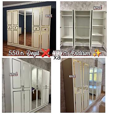 4 qapılı paltar şkafı - Üslub: klassik-modern dizayn, krem rəngli