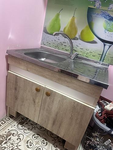 mətbəx stolari: Mətbəx üçün paslanmayan poladdan birgözlü çanaqlı lavabo modulu - Üst — 2