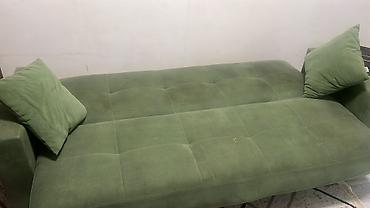 divan metbex: 3 yerlik açılan divan – yaşıl rəng - Transformasiya: Oturacaq hissə — 2