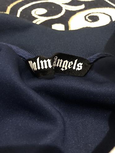 фирм куртку: Спортивная олимпийка Palm Angels в тёмно-синем цвете с контрастными — 2