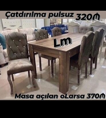 Masa və oturacaq dəstləri: Qonaq otağı üçün, Yeni, Açılmayan, Dördbucaq masa, 6 stul -da lalafo.az — 21 Masa və oturacaq dəstləri: Qonaq otağı üçün, Yeni, Açılmayan, Dördbucaq masa, 6 stul — 21