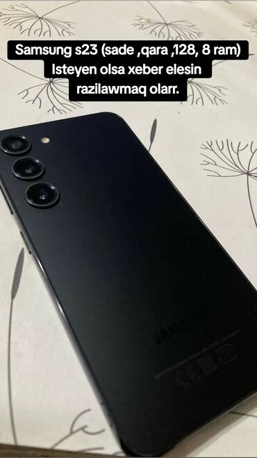 Samsung: Samsung Galaxy S23, 128 GB, rəng - Qara, Barmaq izi
