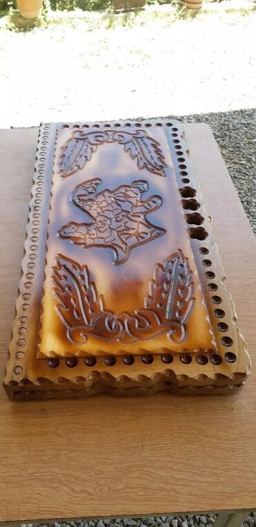 Nərdlər: Taxta nəqşli nərd taxtası - Material: taxta və qoz agaci (əl oyma -da lalafo.az — 25 Nərdlər: Taxta nəqşli nərd taxtası - Material: taxta və qoz agaci (əl oyma — 25