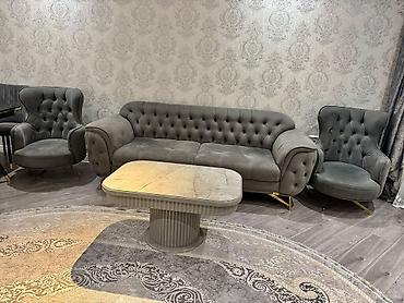 Divan və kreslo dəstləri: İşlənmiş, Divan, 2 kreslo — 1