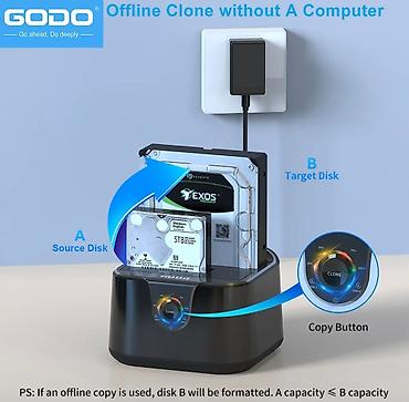 Другие комплектующие: Док-станция GODO GDPD01T для SATA жестких дисков/SSD 2.5/3.5 с — 3