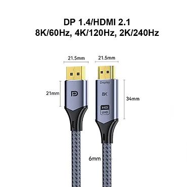dtf printer: Кабель DisplayPort (DP) → HDMI 8K/60Hz - высокоскоростной кабель для — 4