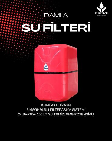 Su filtrləri: Puretech su filtrləri üçün kartriclər dəsti. Dəstdə 3 önləyici filtr — 15