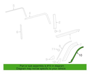 Двери и комплектующие: Уплотнитель двери Задняя левая Toyota, Новый, Оригинал — 10