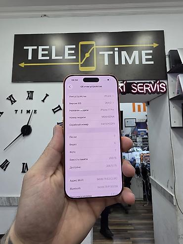 iphone iks: IPhone 17 Pro, 256 GB, Narıncı, Zəmanət, Simsiz şarj, Face ID — 10
