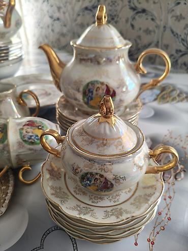 dekor vitrin: Çay dəsti, rəng - Ağ, Farfor, 6 nəfərlik — 2