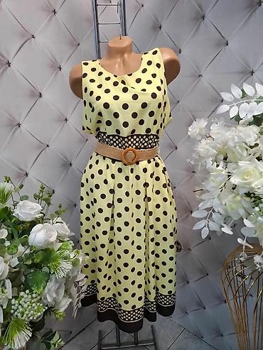 mango sandale: Letnja midi haljina na tufne sa pojasom - Model: midi dužina, bez — 1