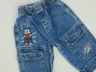 kolorowe spodnie dresowe: Denim pants, 3-6 months, condition - Good