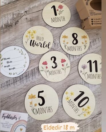 teddi ayi metni: Bebek inkişafını fotoşəkillərdə qeyd etmək üçün aylıq mərmileston