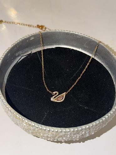 bijuterya: Original swarovski Zərif qu quşu formalı boyunbağı. İncə zəncir — 3