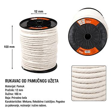 KMT Pamučno uže beli 5302767 Opis: Čvrsto pamučno uže na koturu