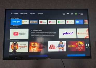 Tesla 82 ekran Smart tv ela veziyyetde kart yeri daxili krosno