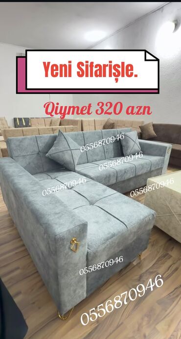 Sifarişlə divanlar: Künc divan, Qonaq otağı üçün, Parça, Açılmayan — 4