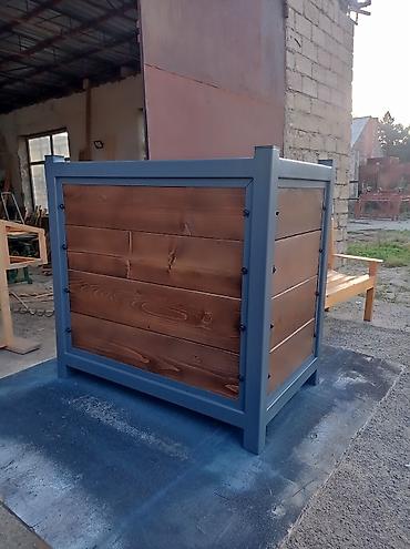 pustə agaci satilir: Metal karkaslı taxta dekorativ gülbəçə/qutu - Material: qalın divarlı — 3