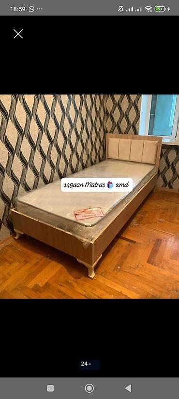 Bir nəfərlik taxt və matras dəsti - Ölçü: təxmini 90x190 sm (tək
