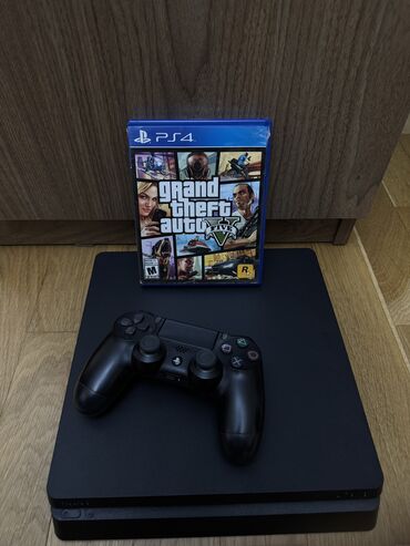 playstation 4 pro: Sony PlayStation 4 Slim 500 gb GTA V DUALSHOCK oyun problemsiz