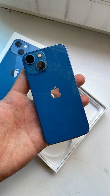кабель от айфона: IPhone 13 mini, Колдонулган, 128 ГБ, Sierra Blue, Заряддоочу түзүлүш, Куту, 76 %