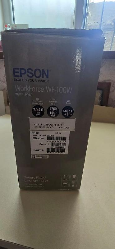 printer wf: Epson WorkForce WF‑100W portativ printer - Növ: A4 rəngli inkjet — 6