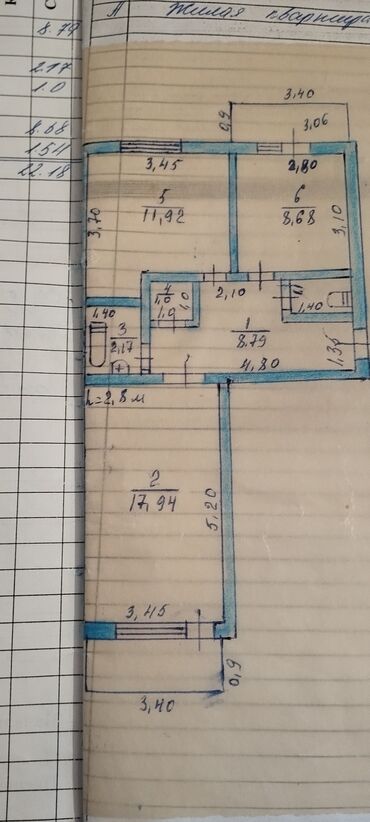 филармония квартира долгосрочная: 2 комнаты, 56 м², 105 серия, 5 этаж