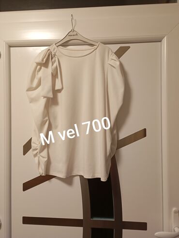 crop top h m: M (EU 38), Cotton, Single-colored, color - White