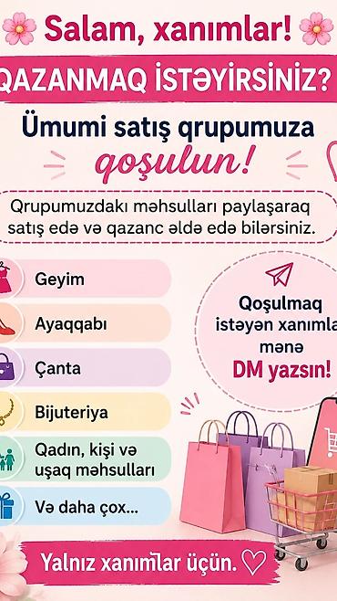 Другое: Salam bir daha xanımlar bizim paylaşımlardan SATIŞ edib pul qazana — 1